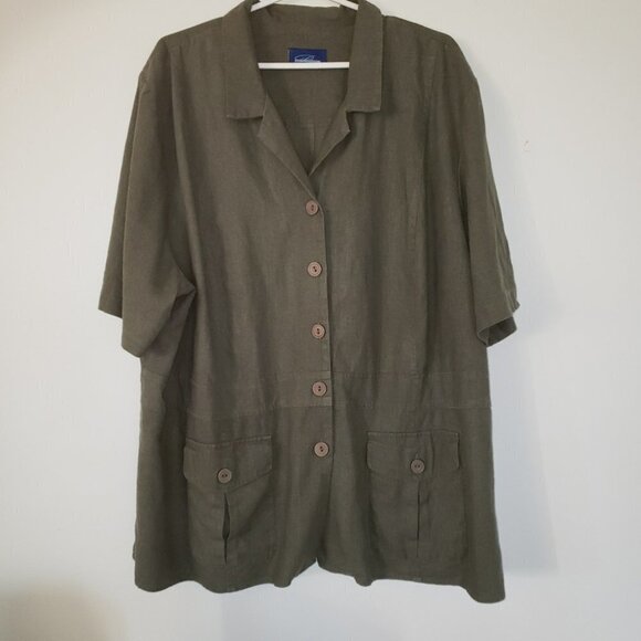 𝅺plus size  tunic linen blend  botto… - Picture 1 of 6